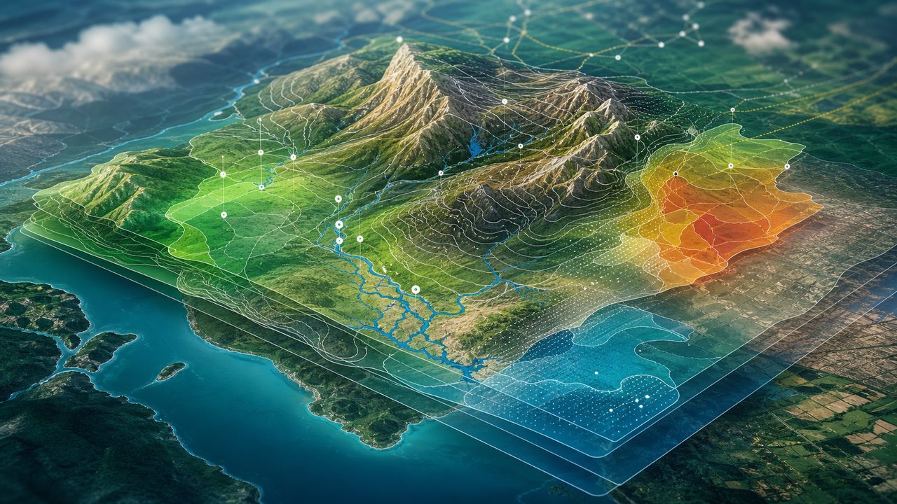 Representación digital de un territorio con información geográfica